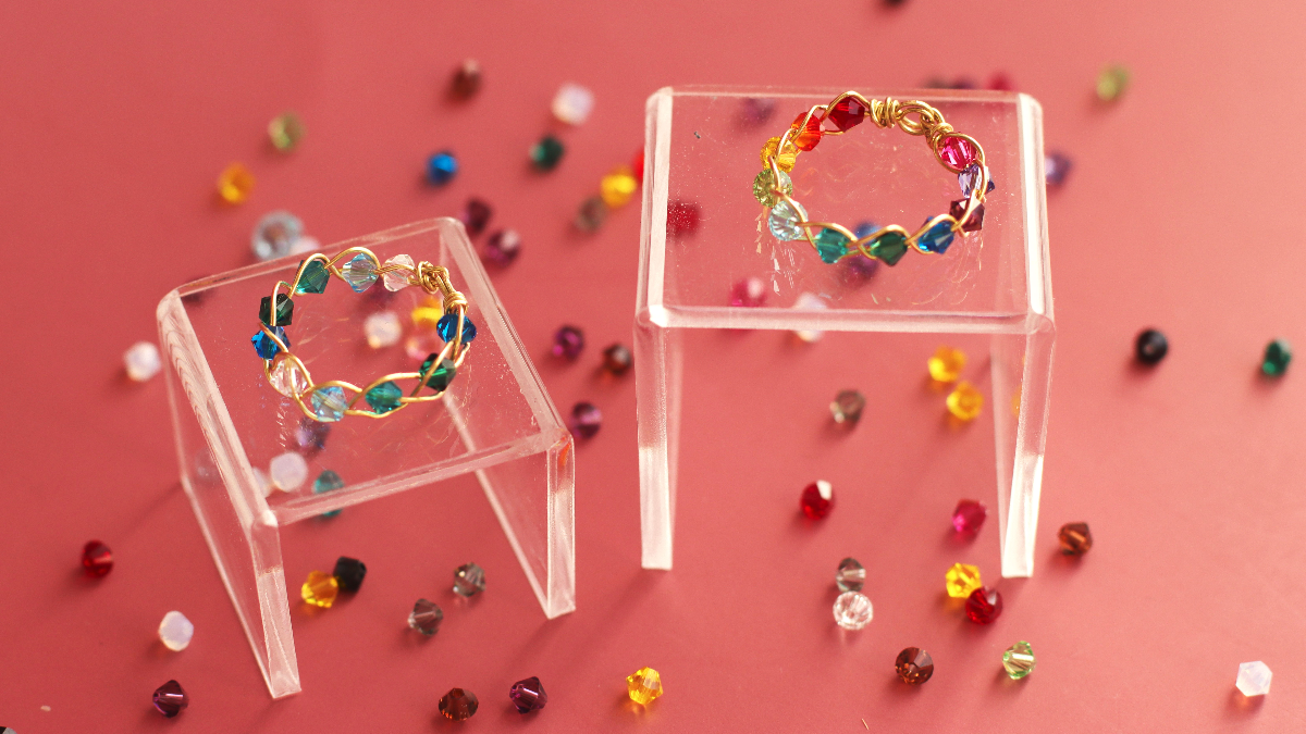 DIY Ring braiding beginner PureCrystal rainbow spinners