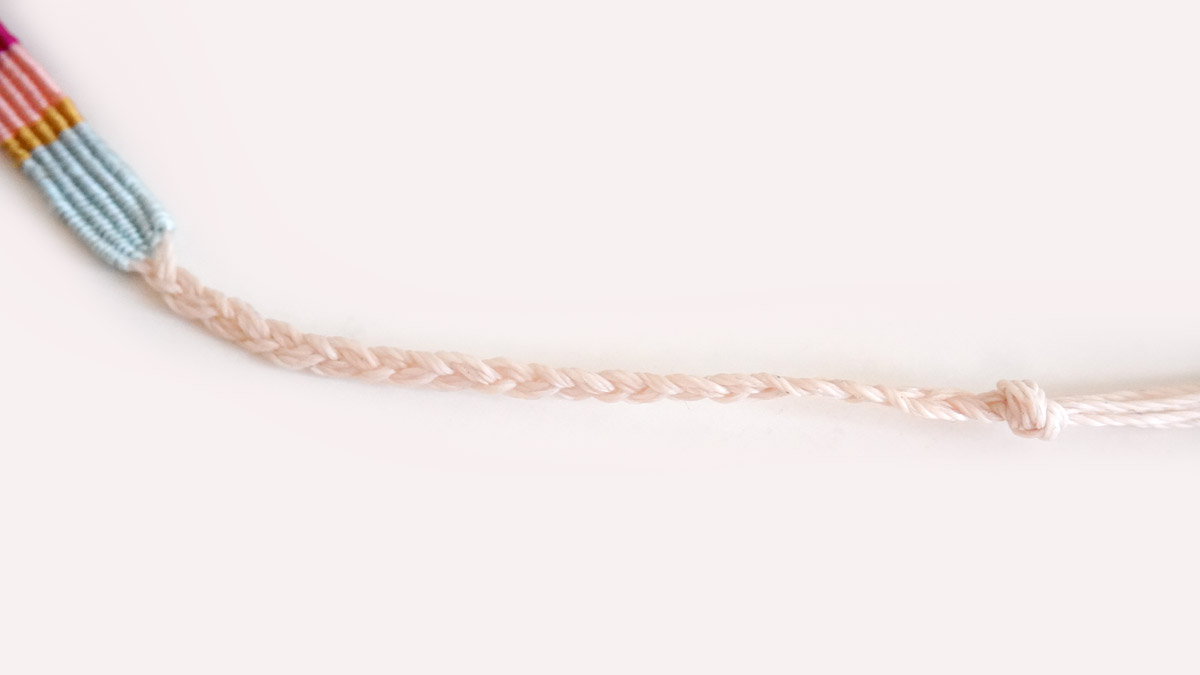 Woven silk thread bracelet with golden scarab insert : Step 10