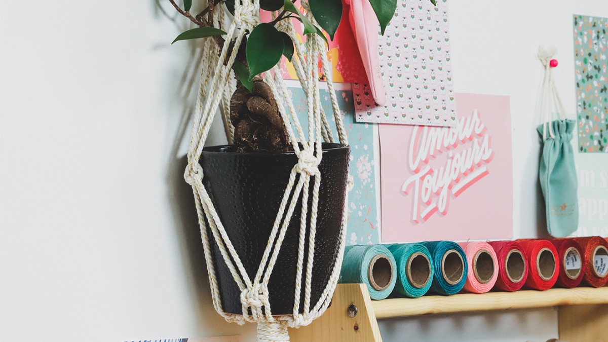 Schema Macramé rope plant suspension Schema Macramé rope plant suspension