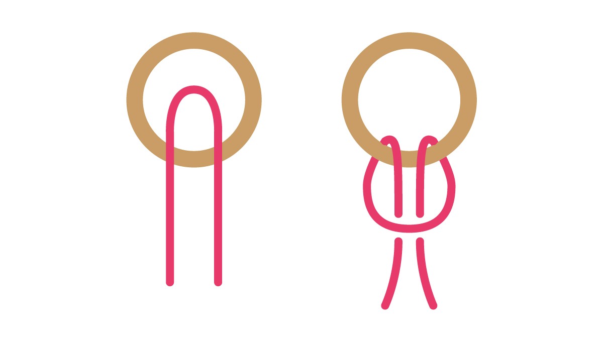 Macramé rope plant suspension : Step 1 Macramé rope plant suspension : Step 1