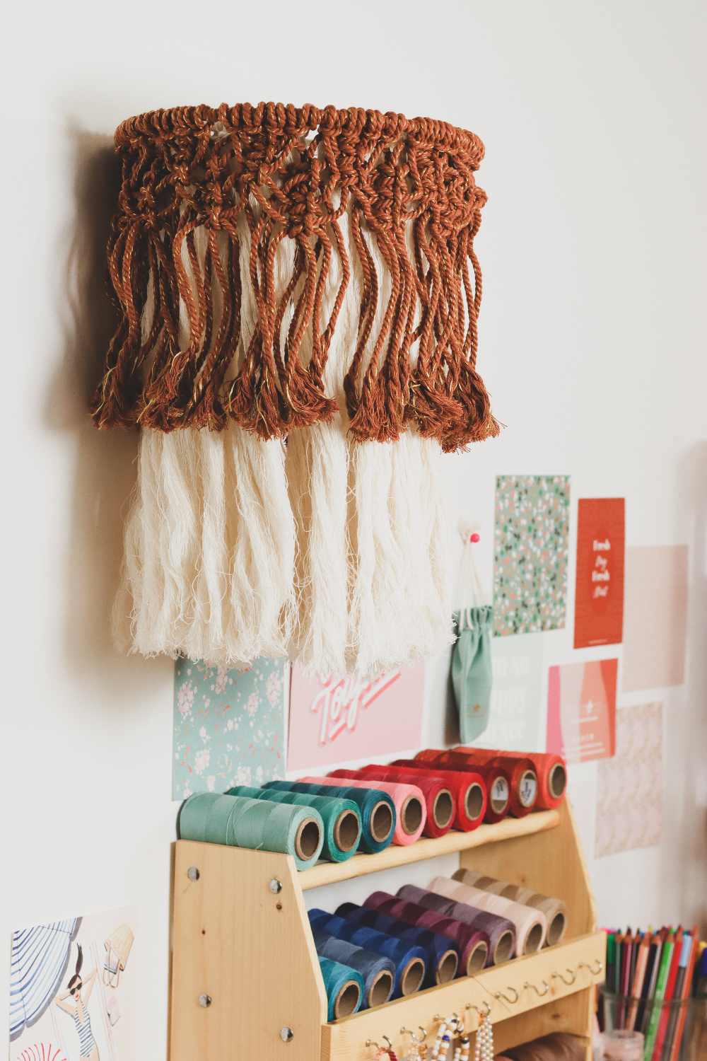 DIY Two-tone Bohemian Macramé Pendant Light