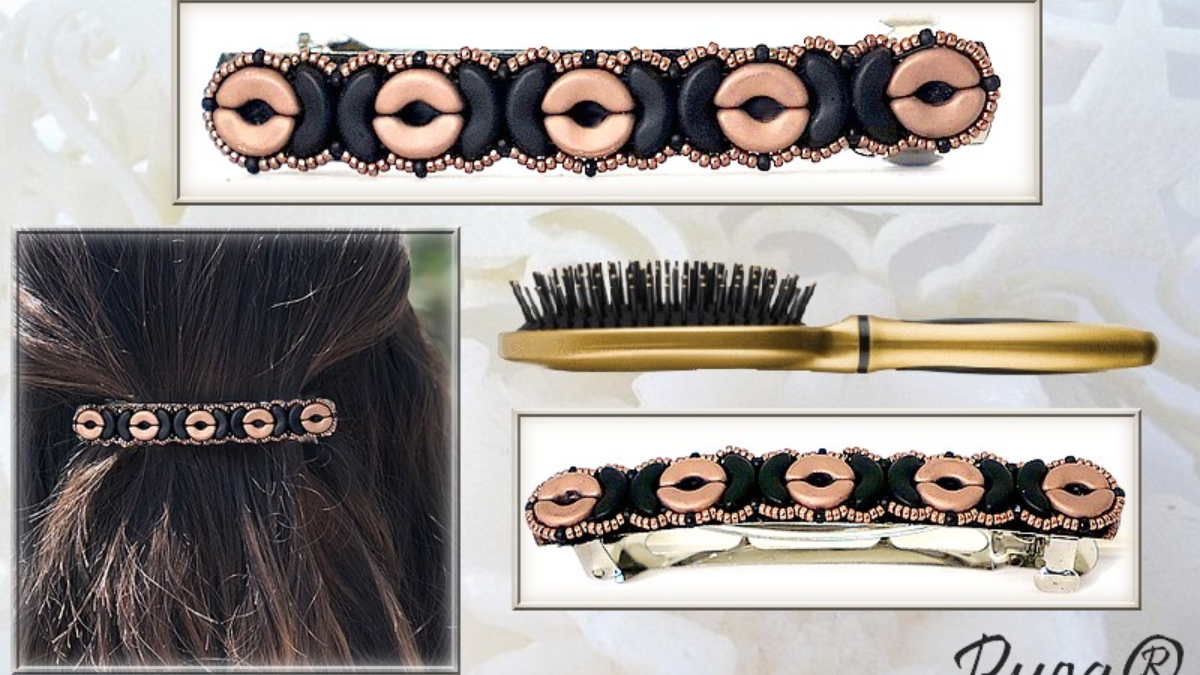 Schema Tuto Salsa barrette with arcos beads by Puca et rocailles Schema Tuto Salsa barrette with arcos beads by Puca et rocailles