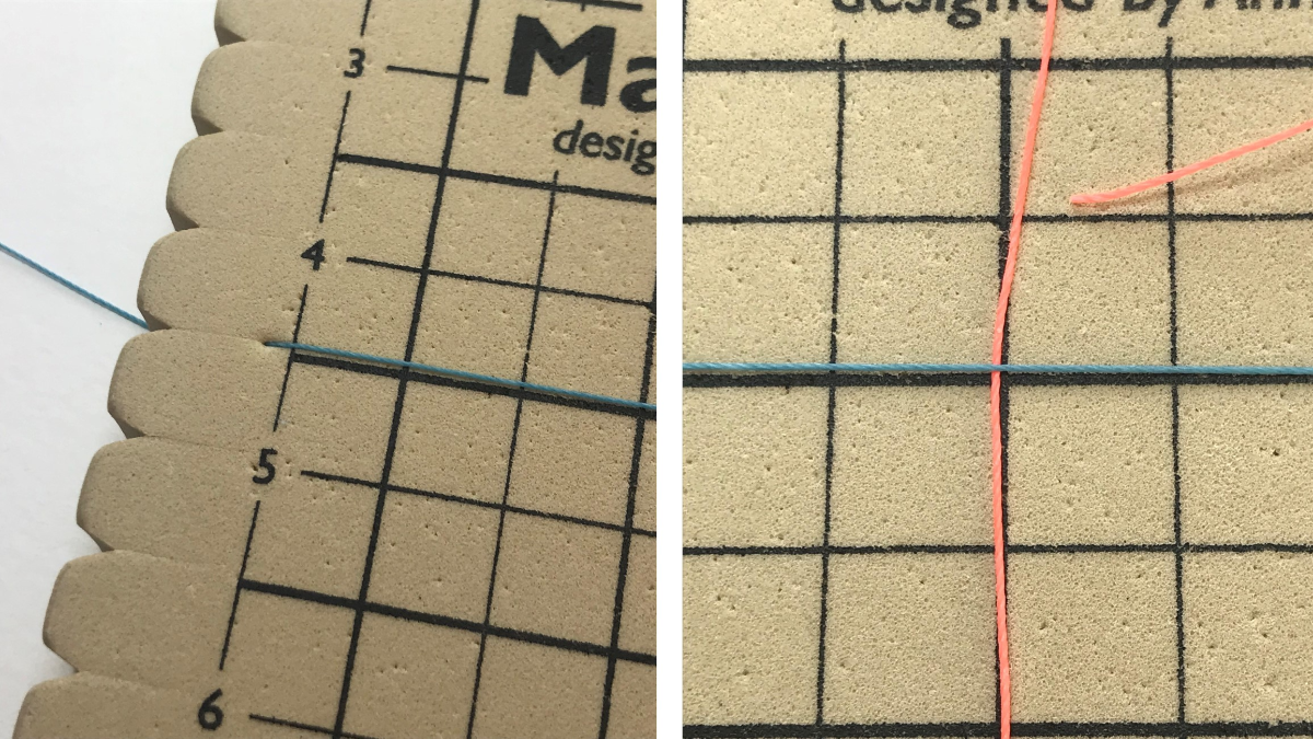 Plain or patterned bracelets in micro macramé with Linhasita waxed thread : Step 1