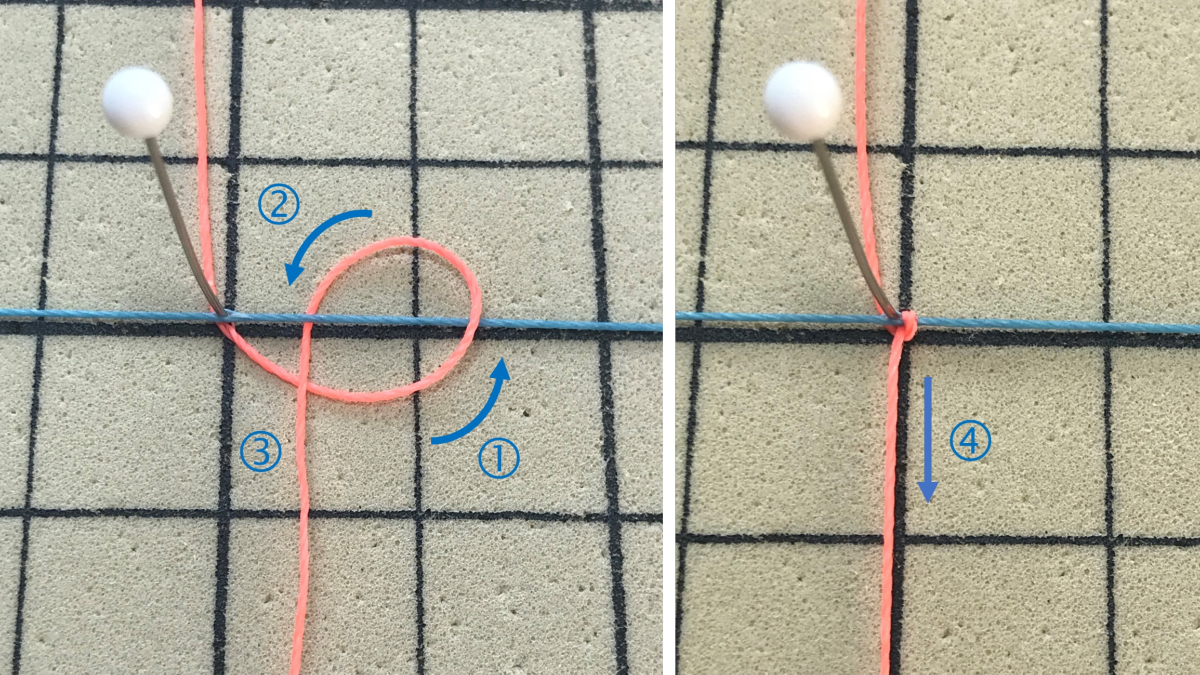 Plain or patterned bracelets in micro macramé with Linhasita waxed thread : Step 2