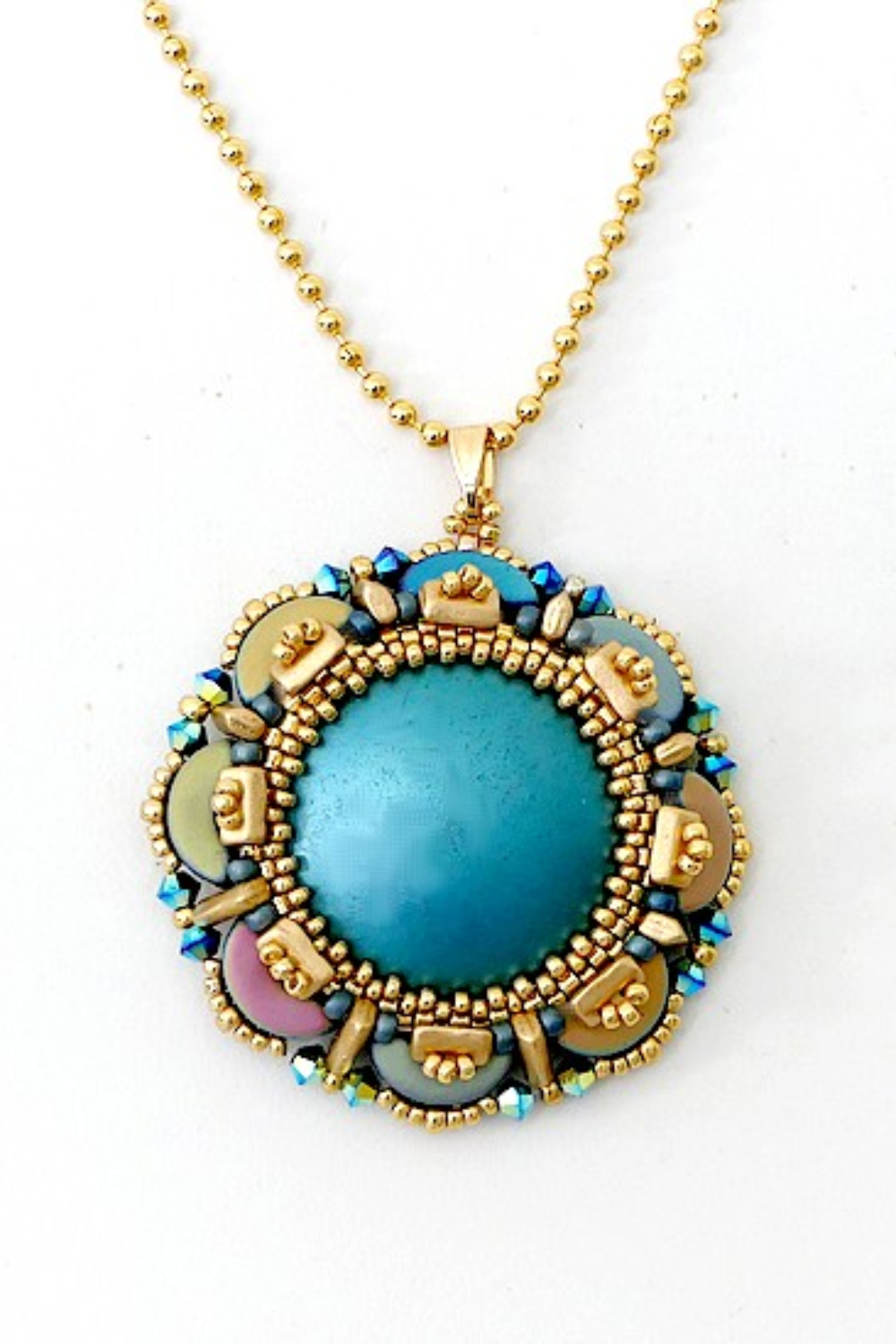 Schema  Amelia pendant by Puca with pastel cabochon and Arcos and Piros beads