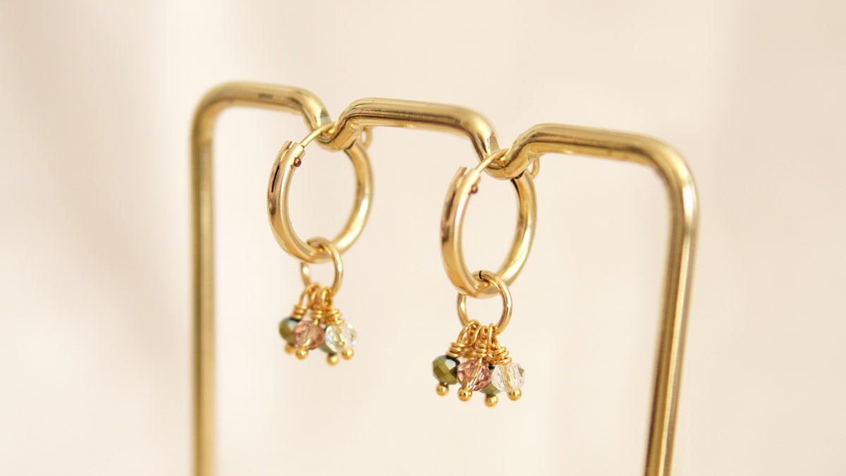 DIY Gold Tone Créoles with pearl charms