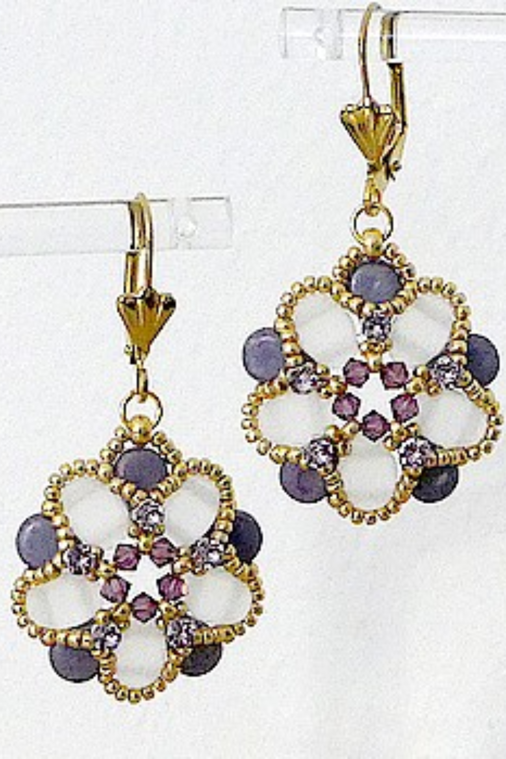 Schema Tuto Earrings Flowers of Mars by Puca with Amos and Samos beads Schema Tuto Earrings Flowers of Mars by Puca with Amos and Samos beads