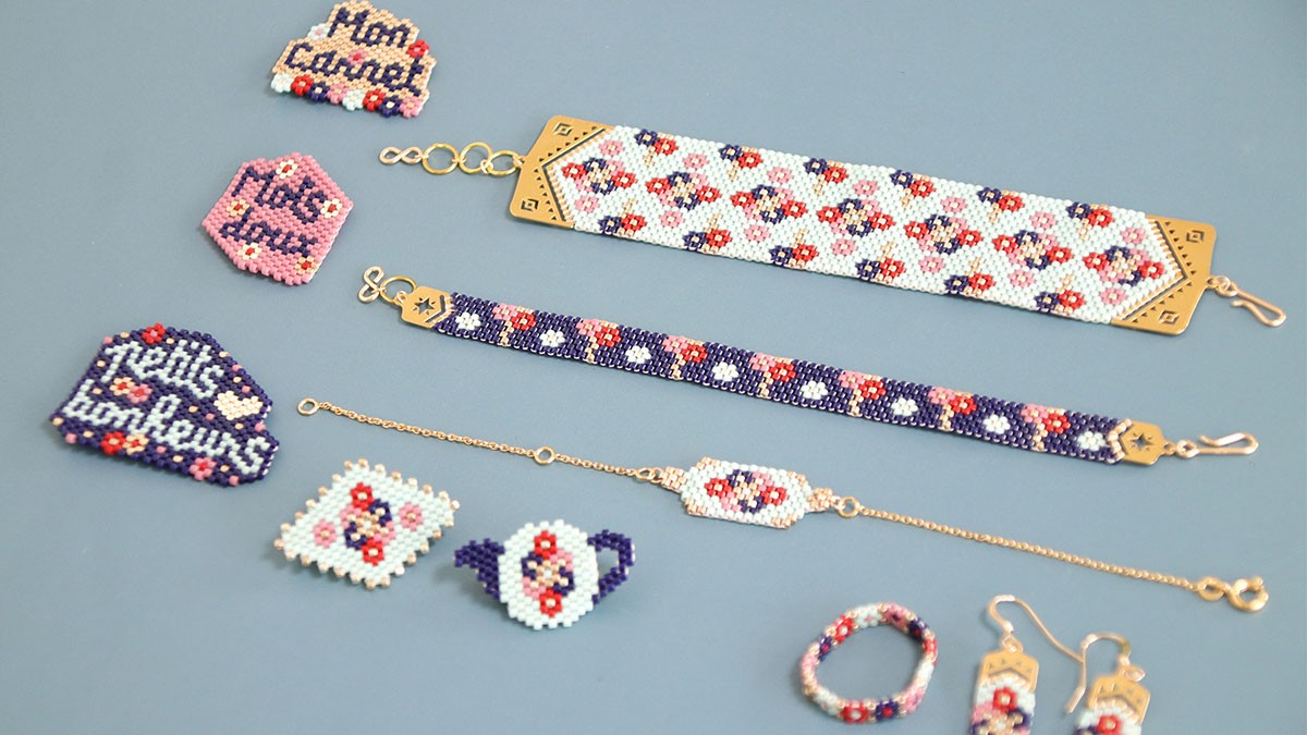 DIY jewelry and weaving pattern with Miyuki 11/0 Royal Mix beads