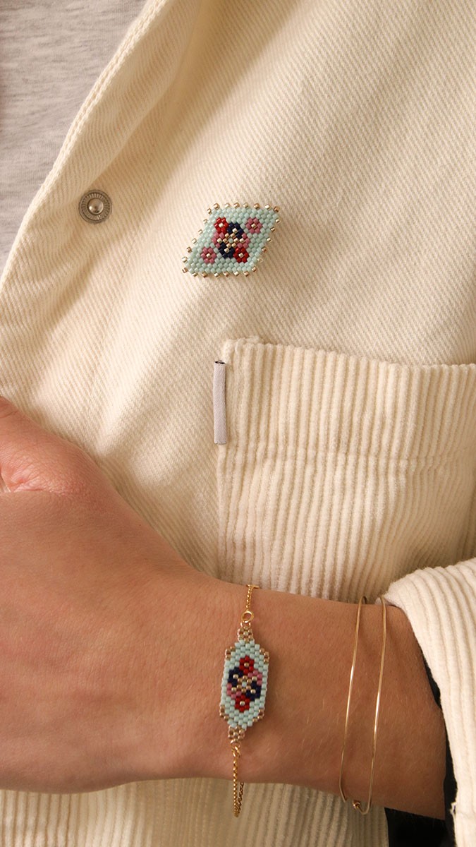 DIY jewelry and weaving pattern with Miyuki 11/0 Royal Mix beads