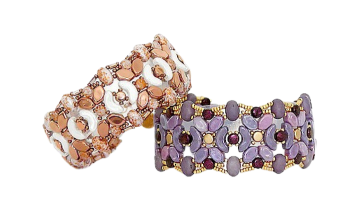 Alma bracelet by Puca with Miyuki seed beads and Paros, Arcos and Kalos glass beads