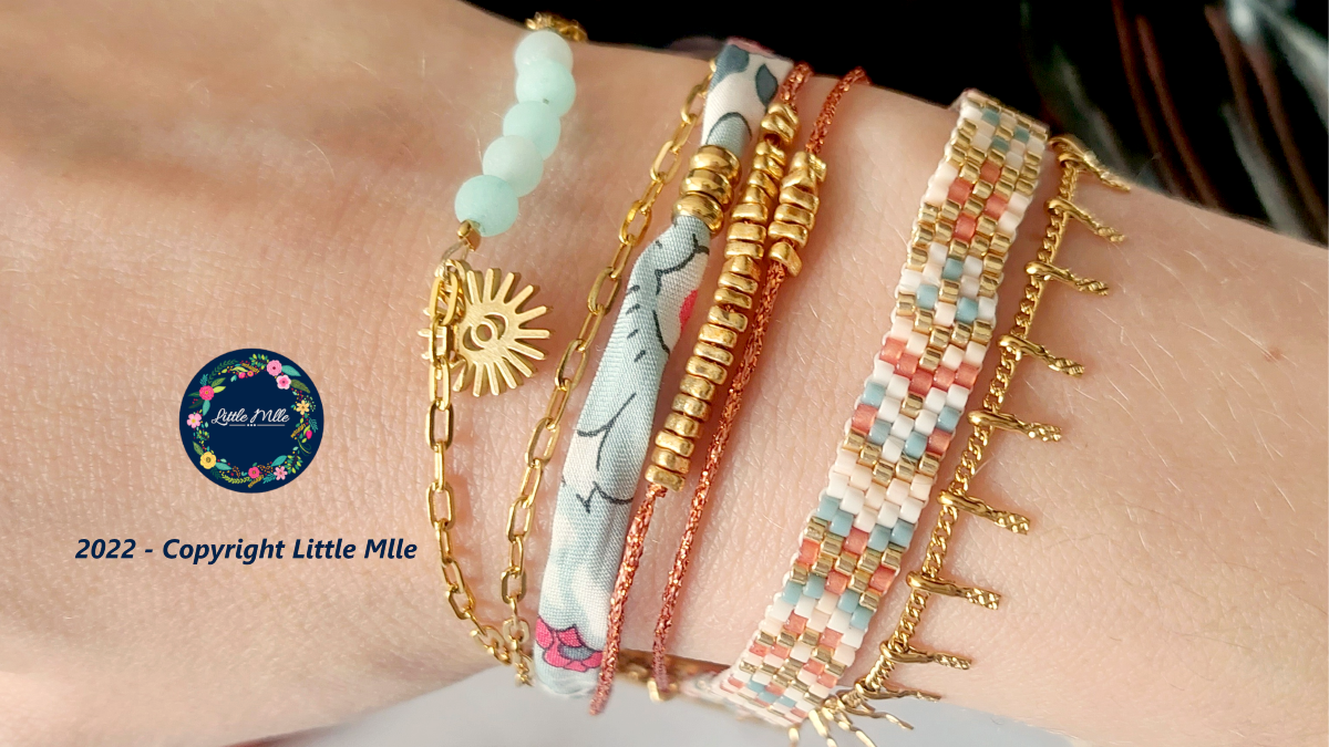 Multi-row bracelet with interchangeable clasp Hiilos by Little Miss