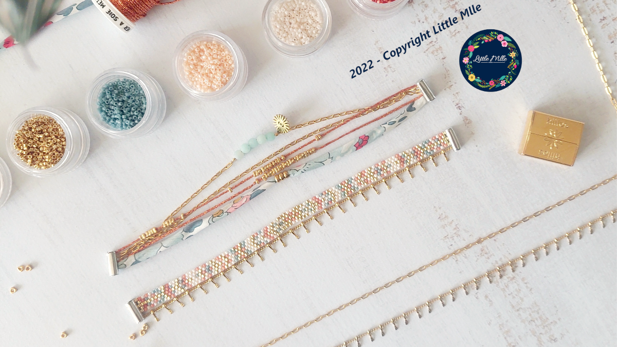 Schema Multi-row bracelet with interchangeable clasp Hiilos by Little Miss Schema Multi-row bracelet with interchangeable clasp Hiilos by Little Miss