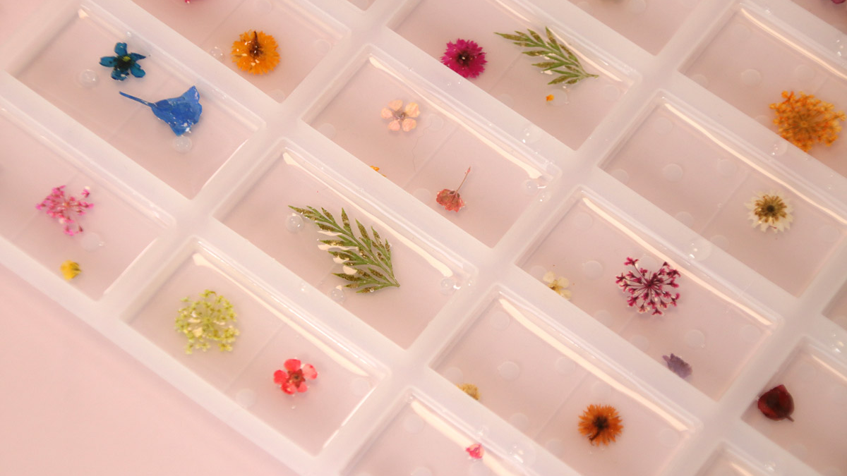 DIY Resin dominoes with dried flowers : Step 2 DIY Resin dominoes with dried flowers : Step 2