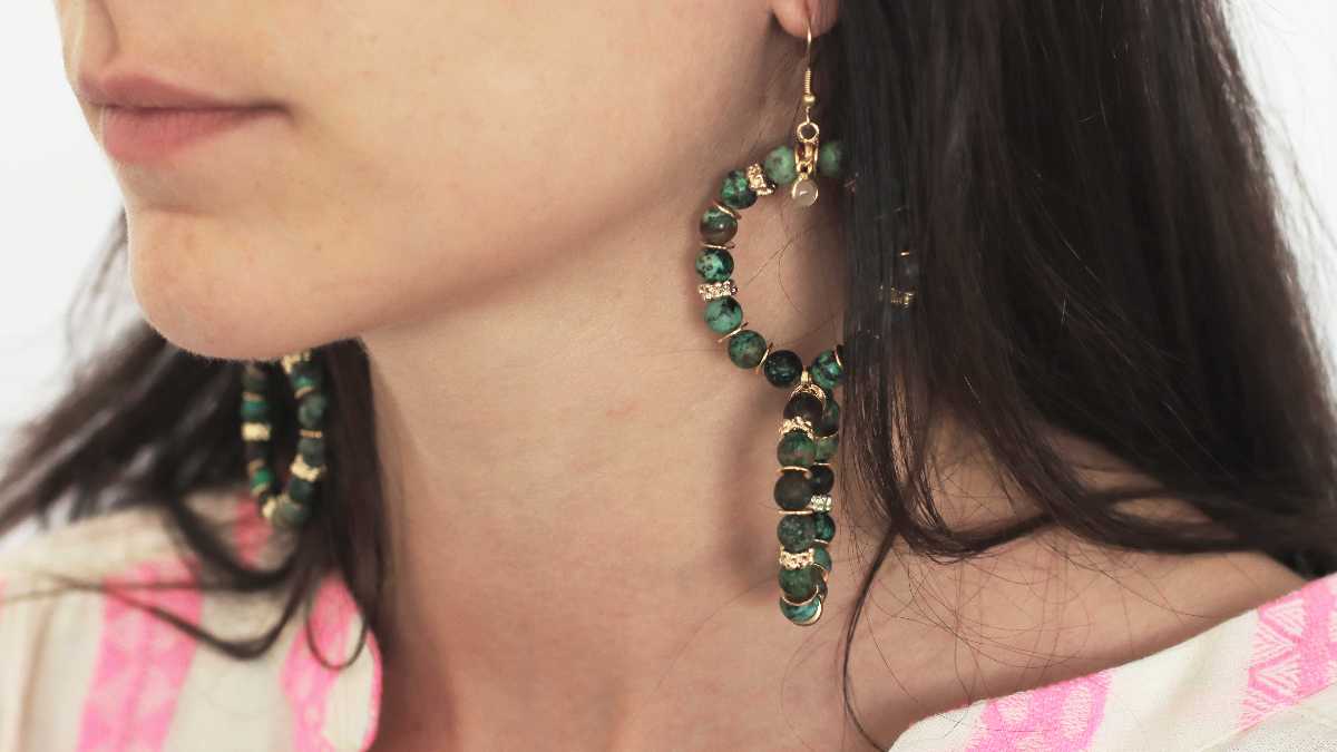 Schema Original double hoop earrings with gemstones Schema Original double hoop earrings with gemstones