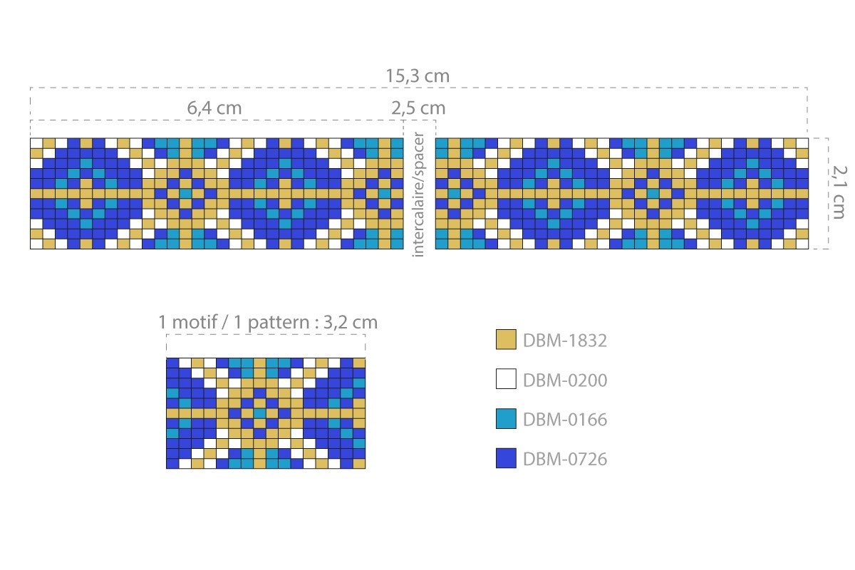 Schema  Miyuki bracelet on Delicas 10/0 loom