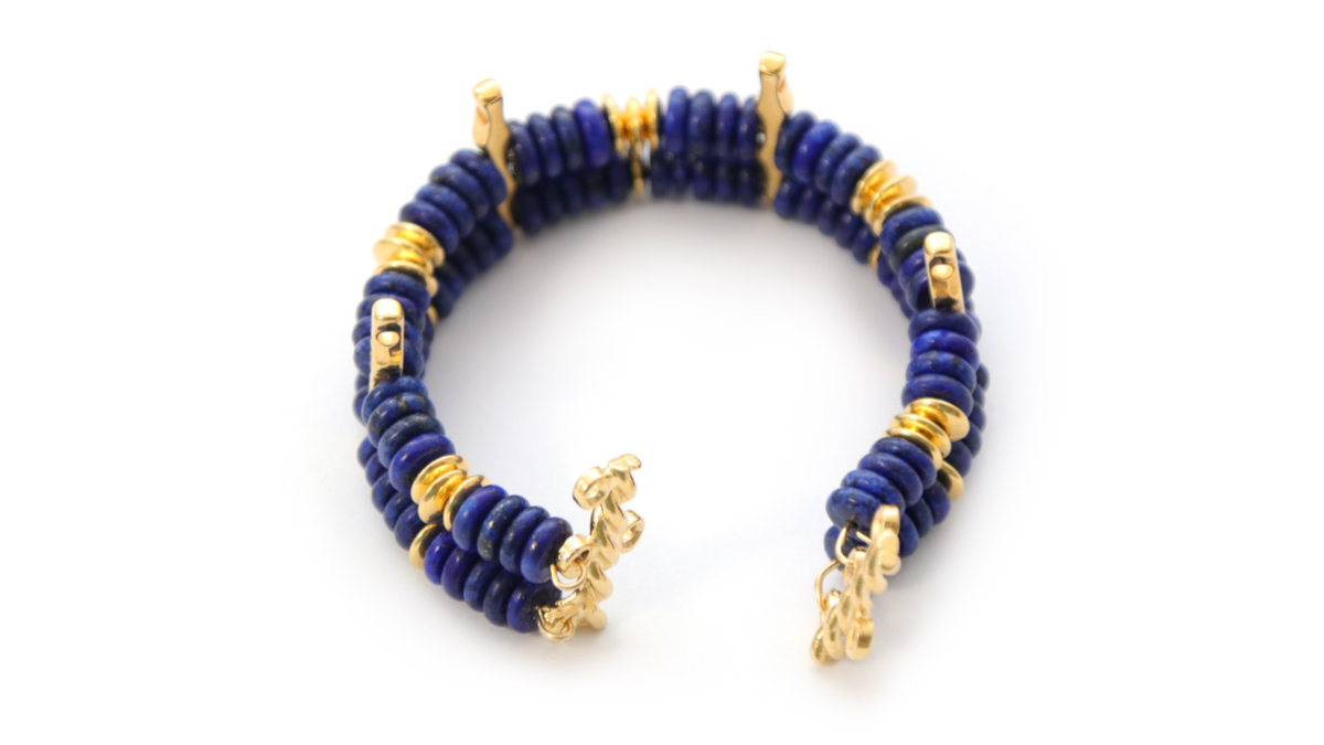 Memory bracelet with Lapis Lazuli beads : Step 4 Memory bracelet with Lapis Lazuli beads : Step 4