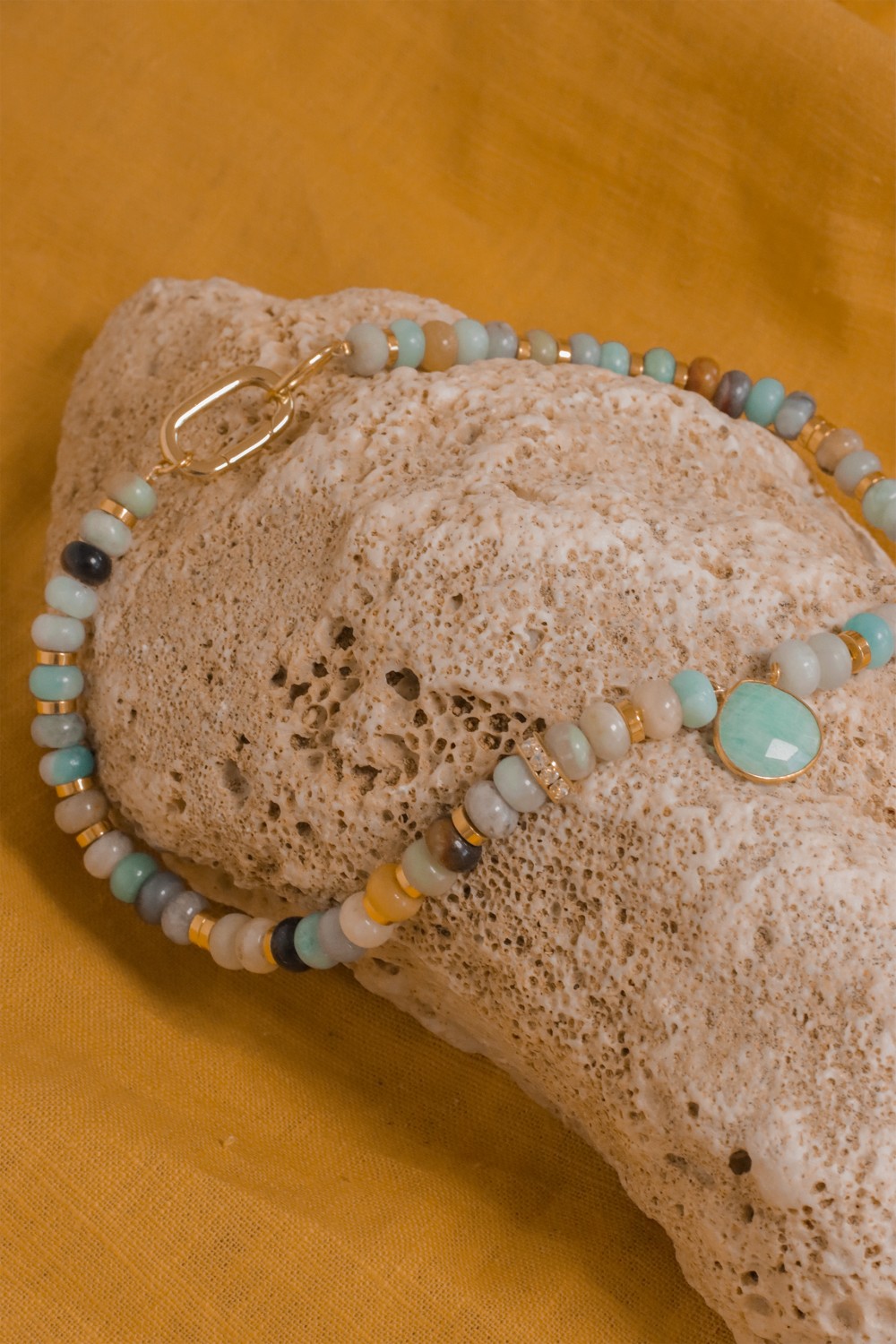 Tuto necklace Amazonite gemstone beads