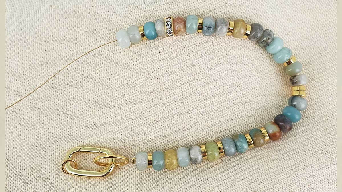 Tuto necklace Amazonite gemstone beads : Step 2