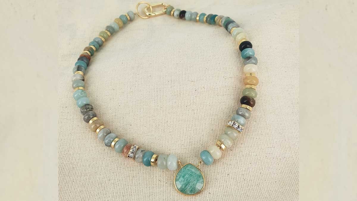 Tuto necklace Amazonite gemstone beads : Step 4