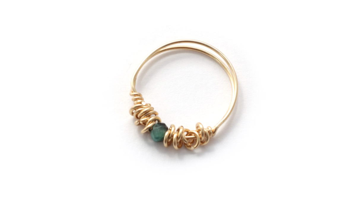 Create your own gold filled wire and gemstone ring : Step 6