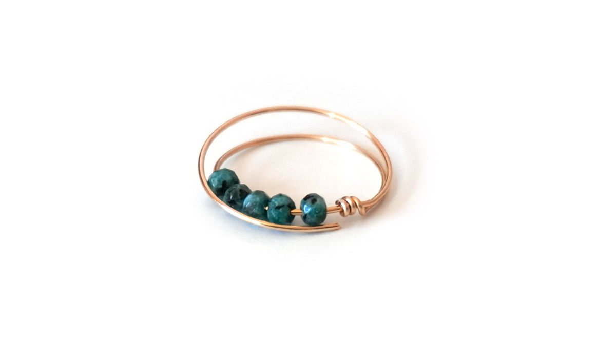 Create your own gold filled wire and gemstone ring : Step 7