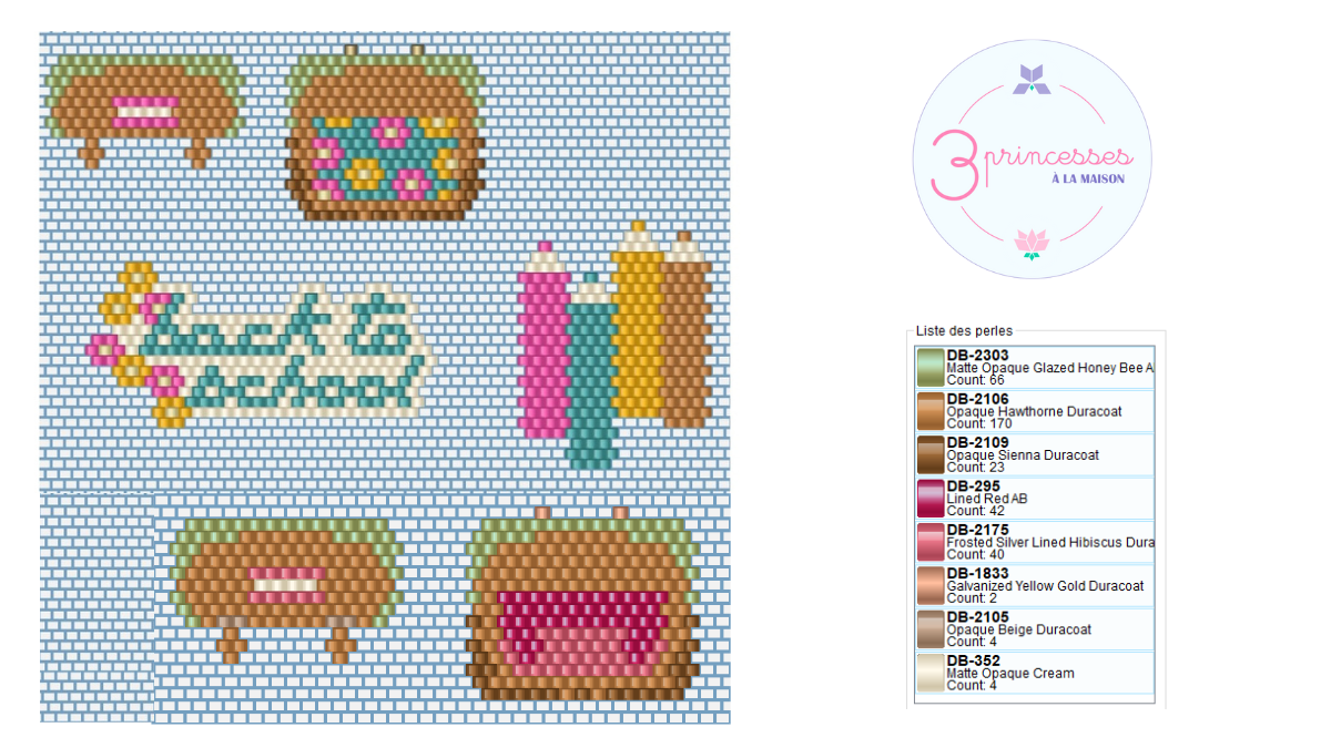 Schema DIY: binder pins made of miyuki beads brick stitch Schema DIY: binder pins made of miyuki beads brick stitch