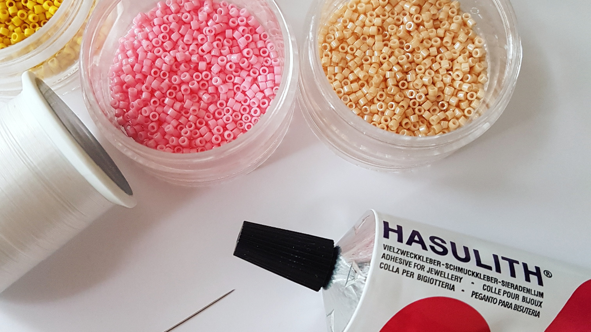 Delica Miyuki peyote weaving ice diagram : Step 1