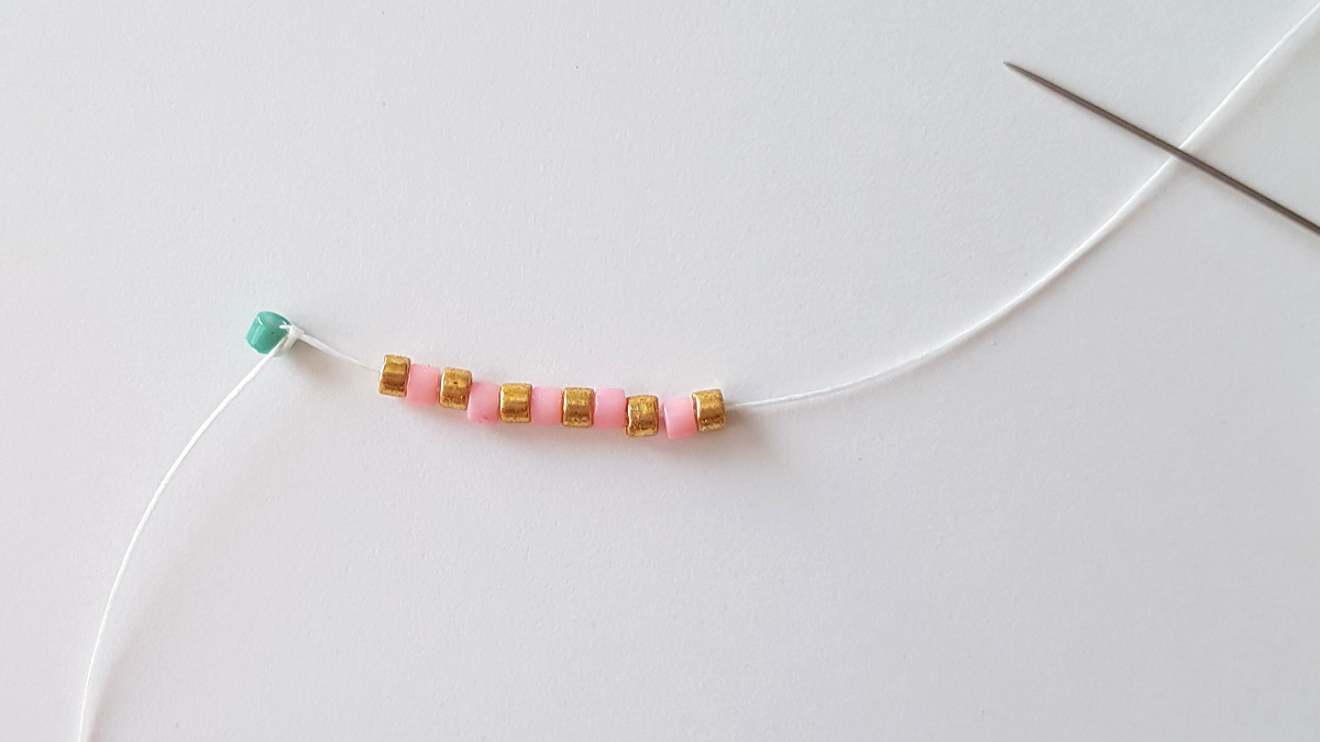 Delica Miyuki peyote weaving ice diagram : Step 2