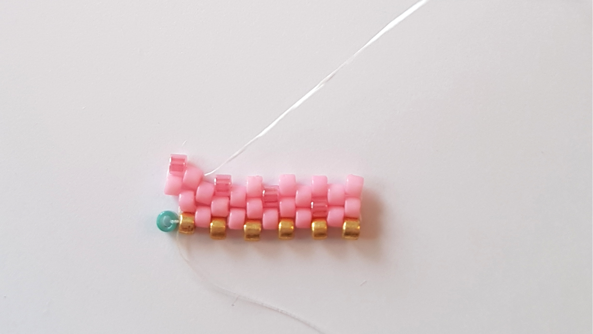 Delica Miyuki peyote weaving ice diagram : Step 8