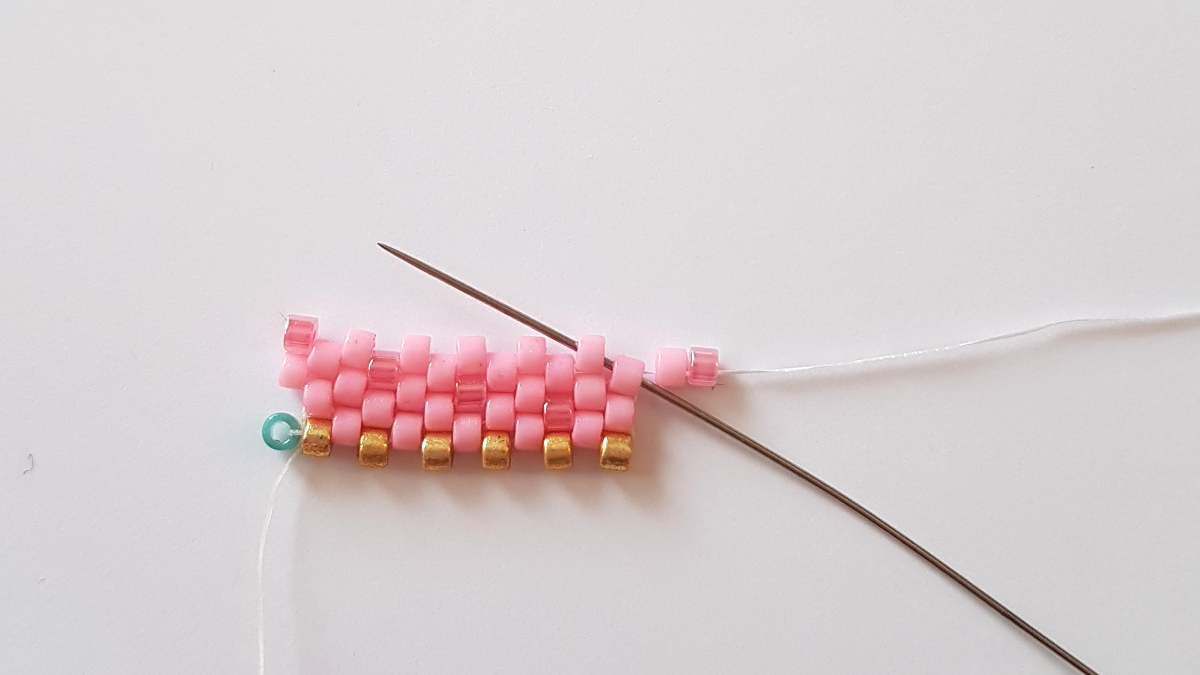 Delica Miyuki peyote weaving ice diagram : Step 9