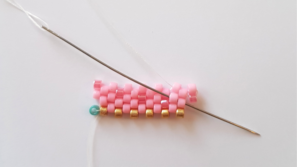 Delica Miyuki peyote weaving ice diagram : Step 10