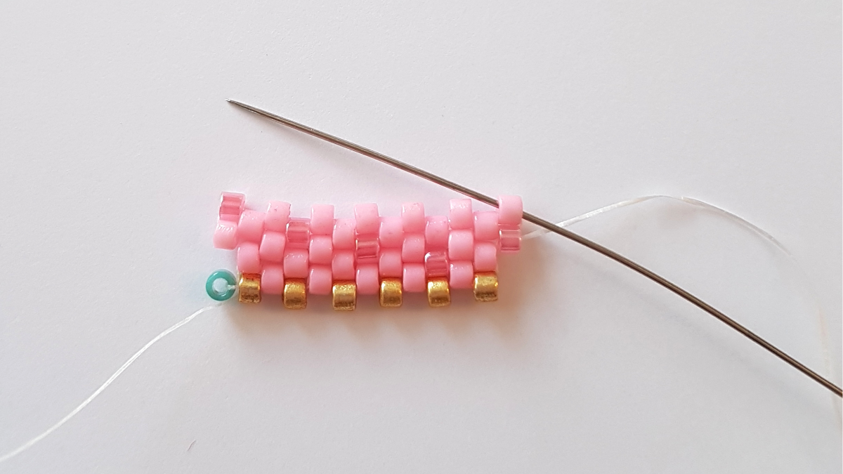 Delica Miyuki peyote weaving ice diagram : Step 11