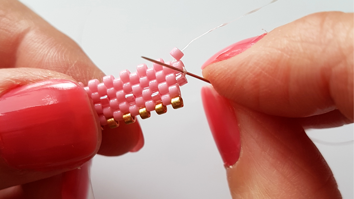 Delica Miyuki peyote weaving ice diagram : Step 13