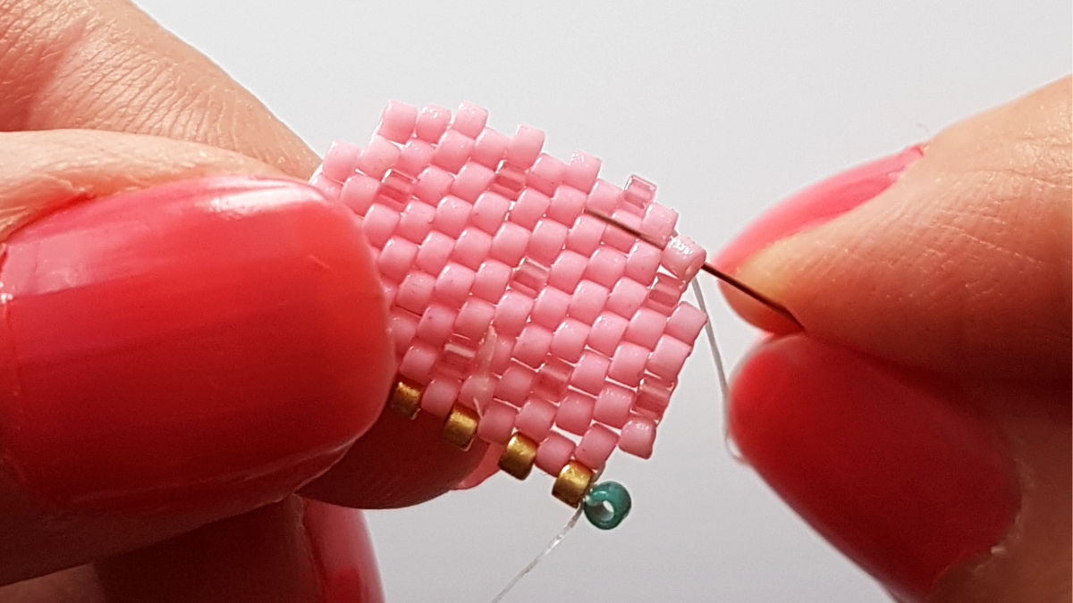 Delica Miyuki peyote weaving ice diagram : Step 15