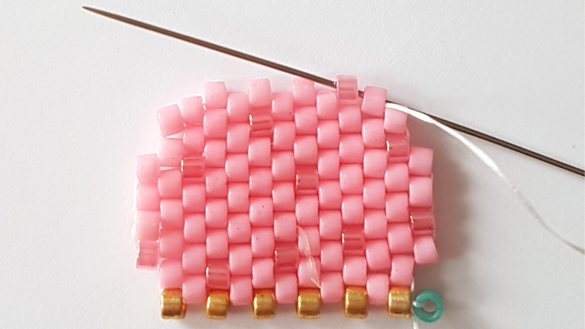 Delica Miyuki peyote weaving ice diagram : Step 16