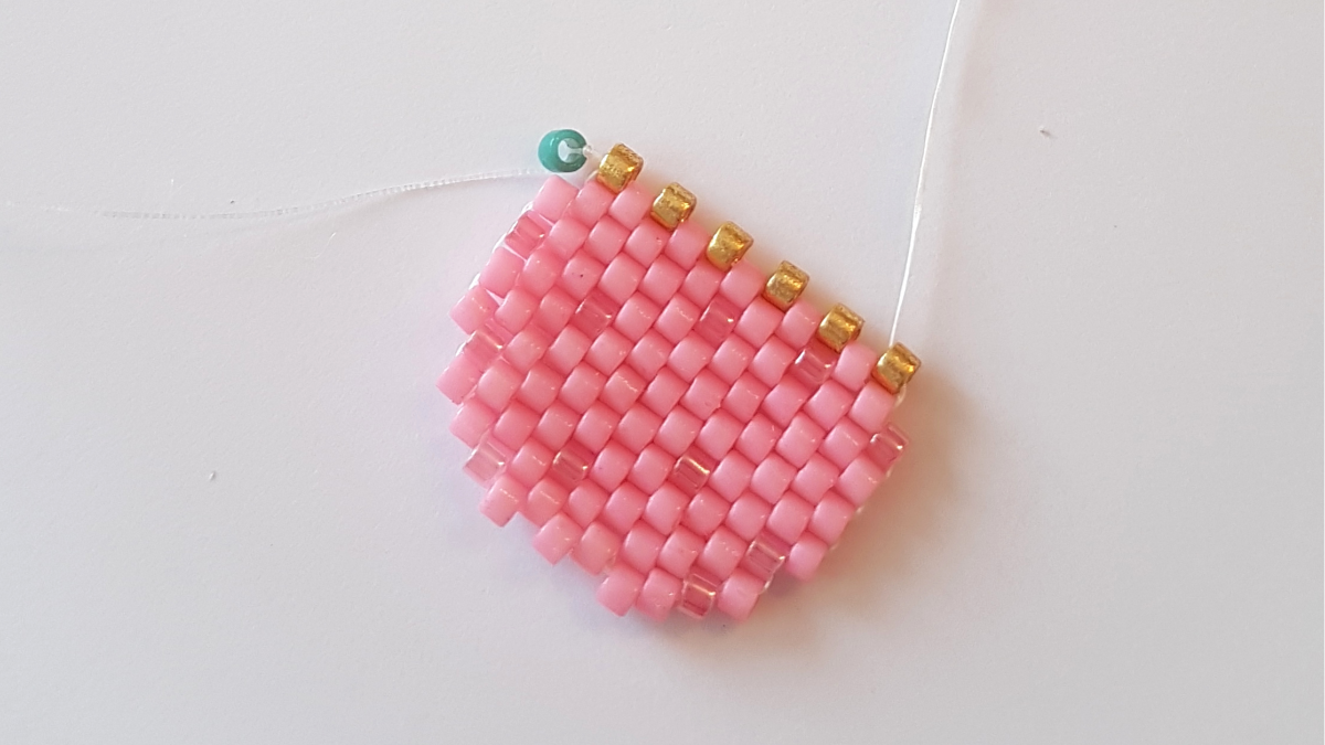 Delica Miyuki peyote weaving ice diagram : Step 17