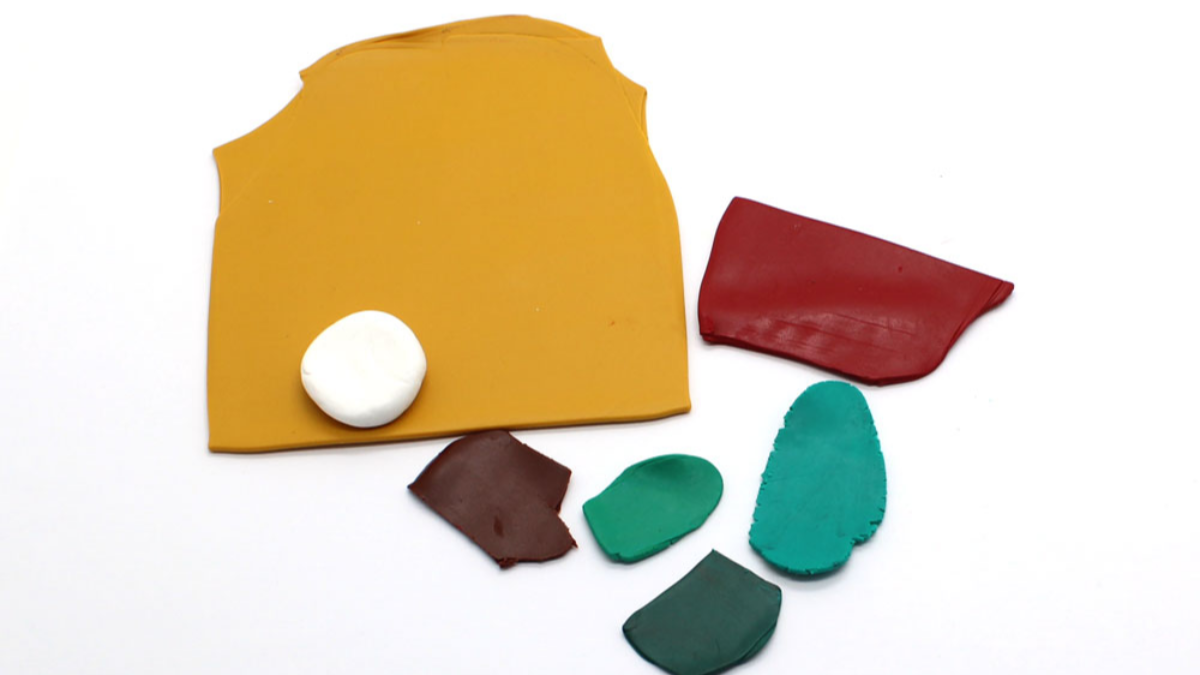 Earrings polymeric texture plate flowers : Step 2