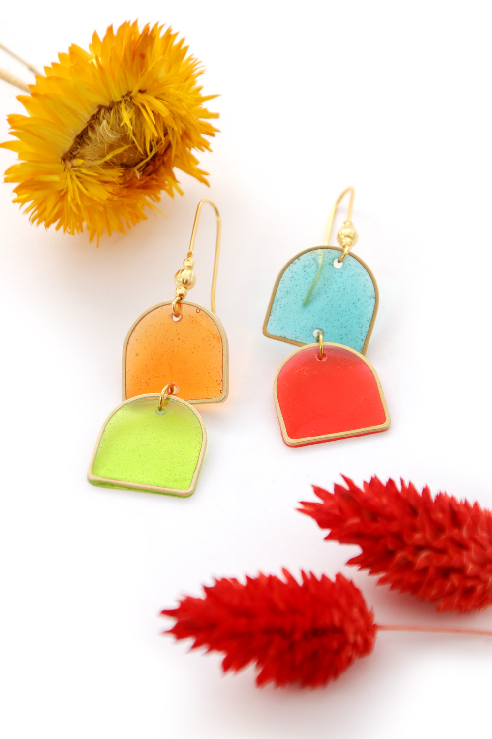 Resin UV LED Earrings Stained Glass Effect Tutorial