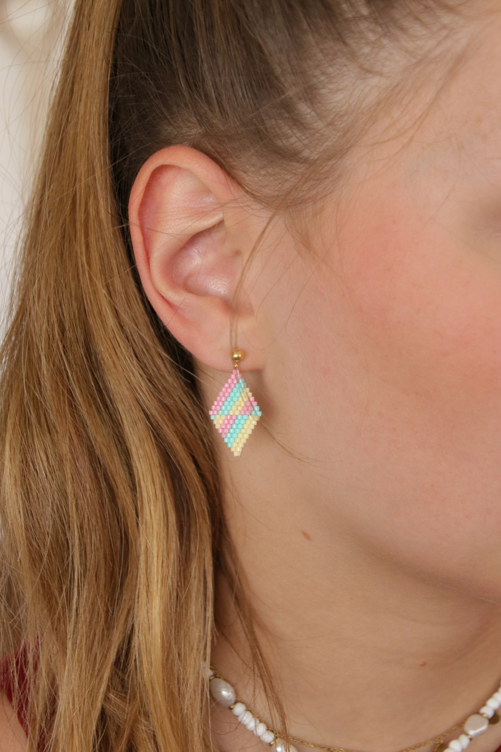 Schema Brick Stitch Model Diamond Beaded Earrings Miyuki Schema Brick Stitch Model Diamond Beaded Earrings Miyuki