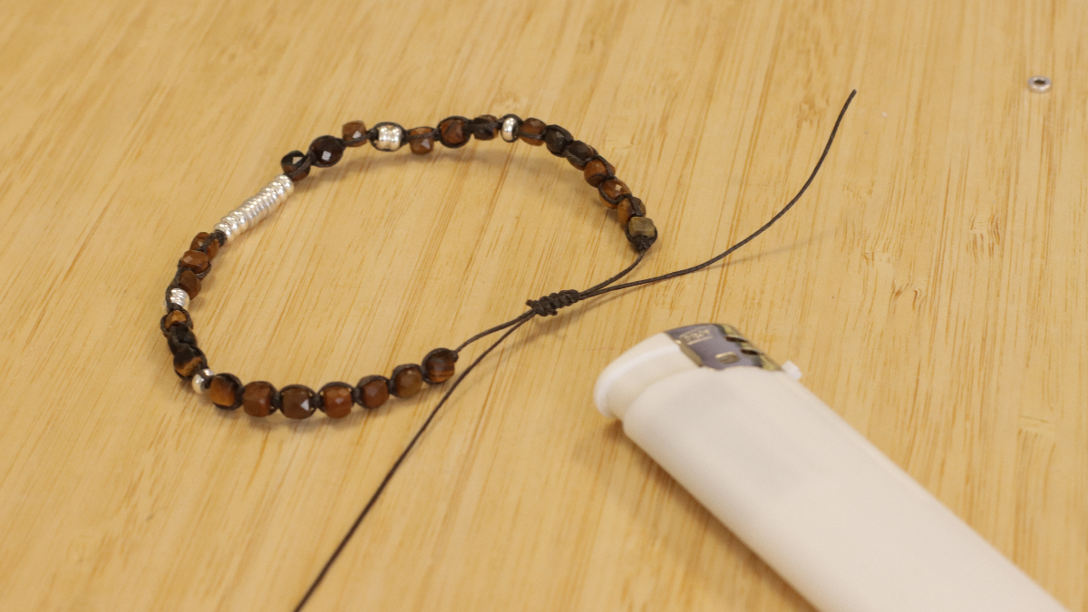 Heishi beads, gemstones and slam cord couple bracelets : Step 7 Heishi beads, gemstones and slam cord couple bracelets : Step 7