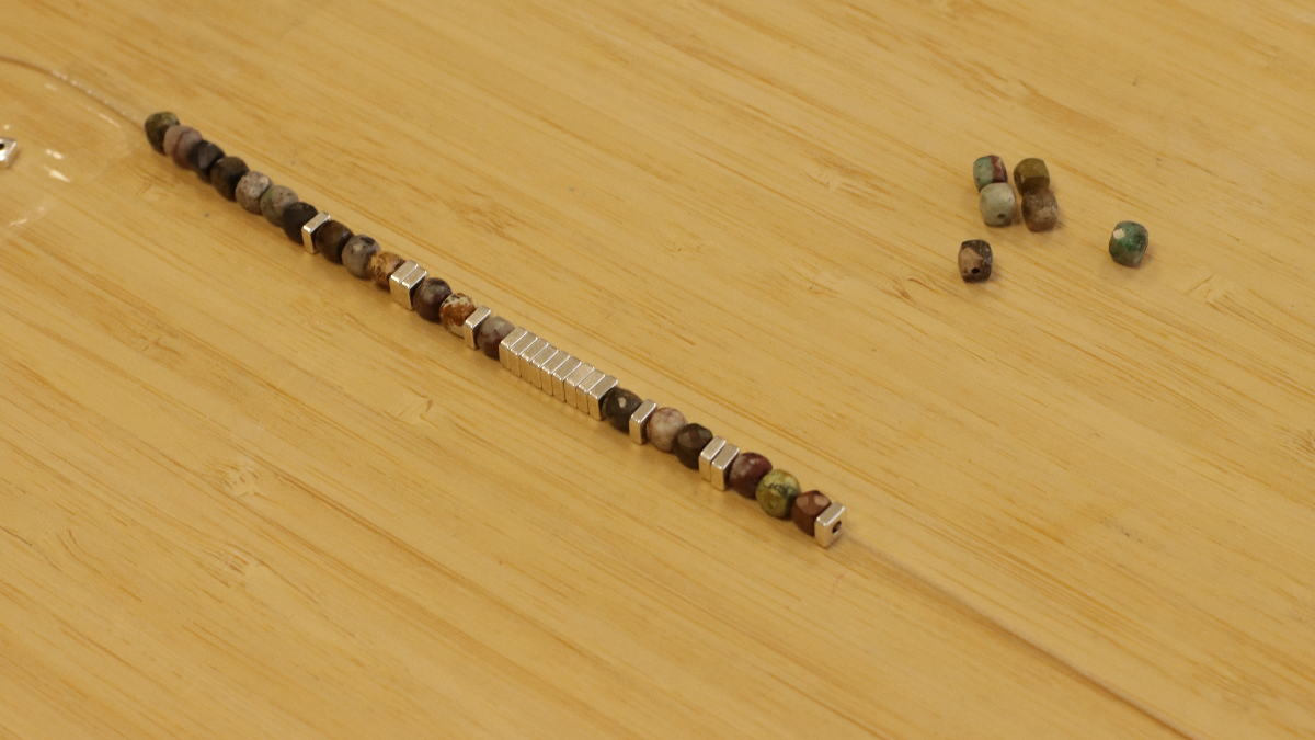 Heishi beads, gemstones and slam cord couple bracelets : Step 8 Heishi beads, gemstones and slam cord couple bracelets : Step 8