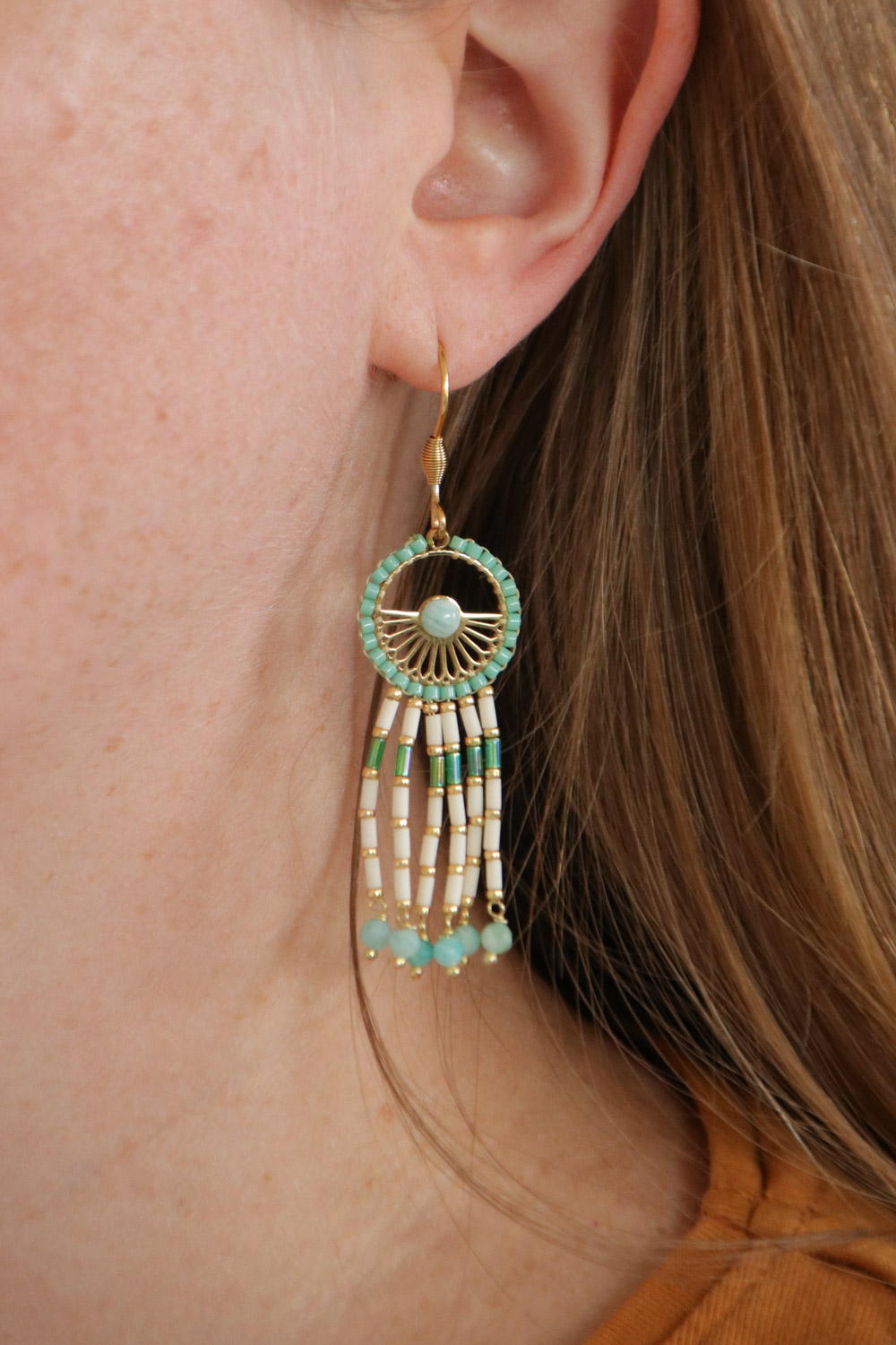 Schema Miyuki Delica and Turquoise Bugles Earrings Schema Miyuki Delica and Turquoise Bugles Earrings