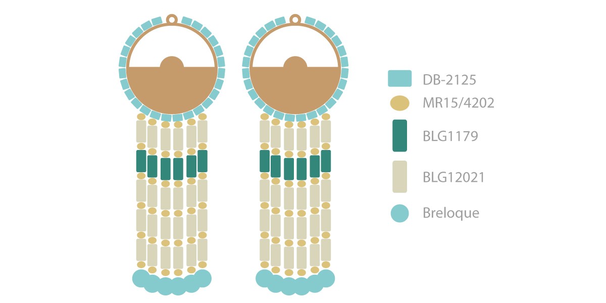 Schema Miyuki Delica and Turquoise Bugles Earrings Schema Miyuki Delica and Turquoise Bugles Earrings