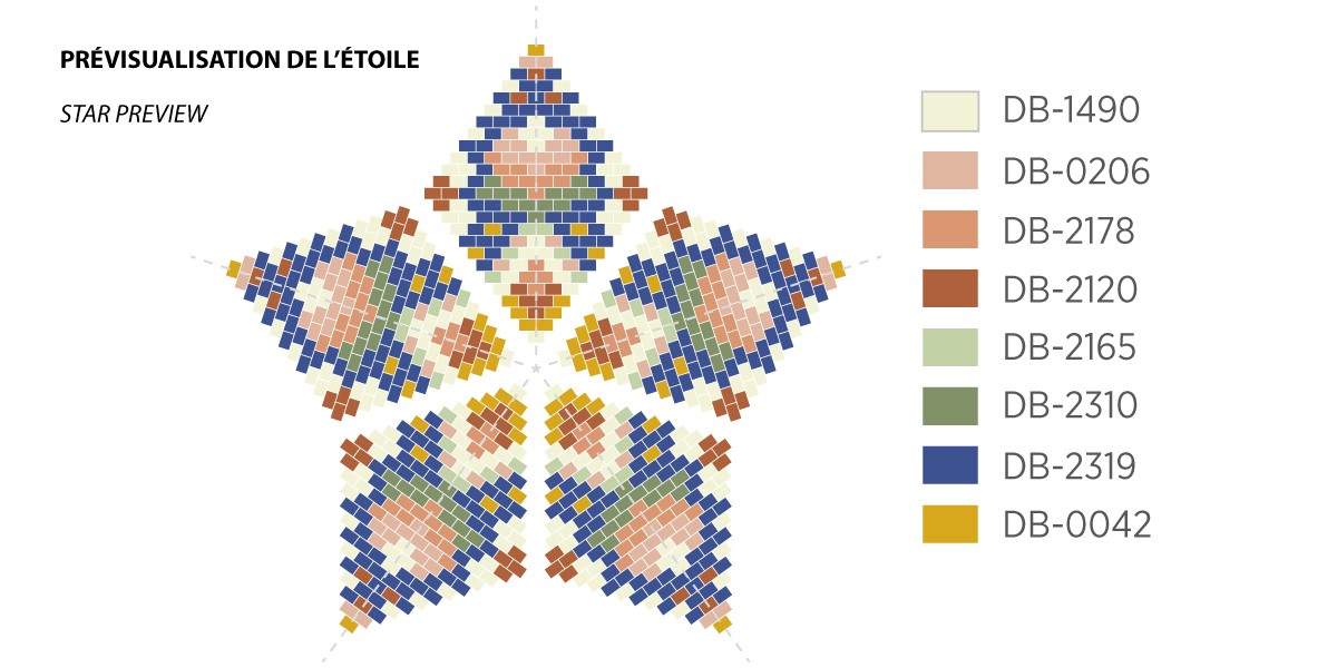 Schema  Miyuki 3D Star Diagram in Circular Peyote