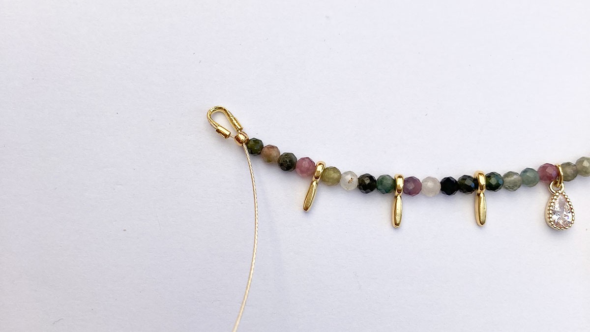 DIY : Tourmaline gemstone bracelet : Step 8