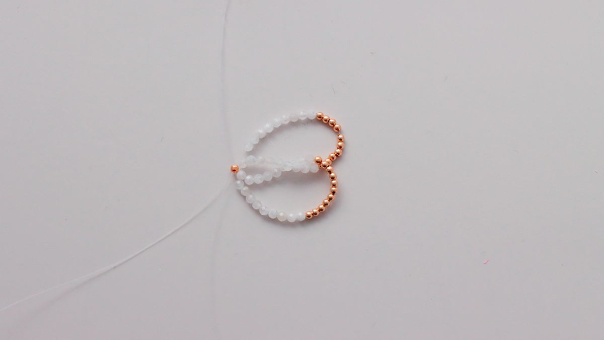 DIY ring with natural stone beads : Step 3
