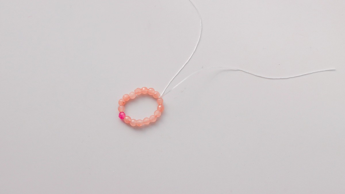 DIY ring with natural stone beads : Step 5