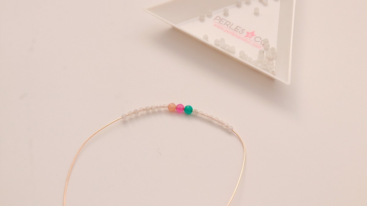 DIY ring with natural stone beads : Step 6