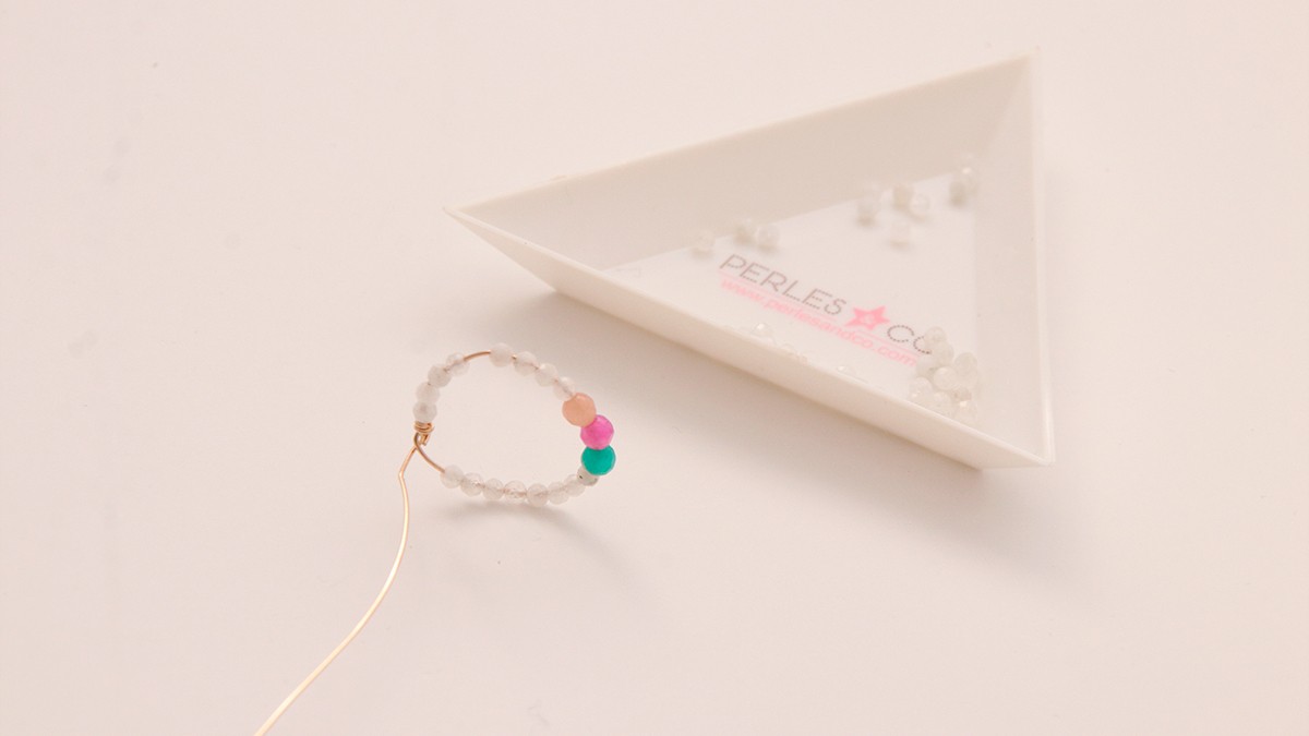 DIY ring with natural stone beads : Step 7