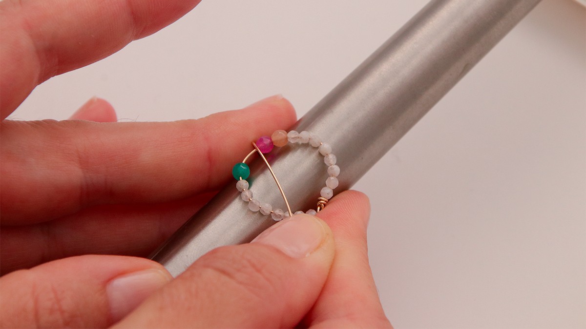 DIY ring with natural stone beads : Step 8